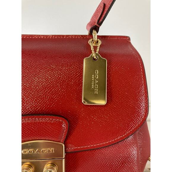 COACH F37833 SMALL RED PATTON LEATHER CROSSBODY BAG - Picture 4 of 16